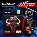 Linha de Pesca Multifilamento Seasir RedBull 8 Fios PE com 150M de Comprimento