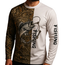 Camisa de Pesca Manga Longa Marrom com Branco - vista 2