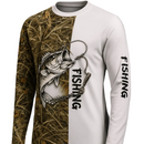 Camisa de Pesca Manga Longa Marrom com Branco - vista 3