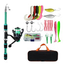 Kit de Pesca Completo com Vara Telescópica e Molinete para Iniciantes