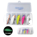 Kit 5 Iscas Minnow Luminosas de Afundamento Lento para Pesca Noturna