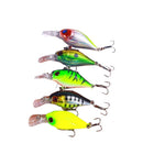Kit 5 Iscas Crankbait de Profundidade e Meia-Água para Predadores