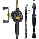 Kit Carretilha Baitcasting com Vara de Pesca em Fibra de Carbono