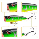 Kit 5 Iscas Popper de Superfície para Pesca de Tucunaré e Robalo
