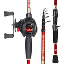Kit Carretilha Baitcasting com Vara de Pesca em Fibra de Carbono